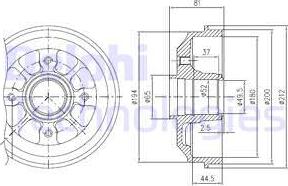 Delphi BFR282 - Əyləc barabanı furqanavto.az