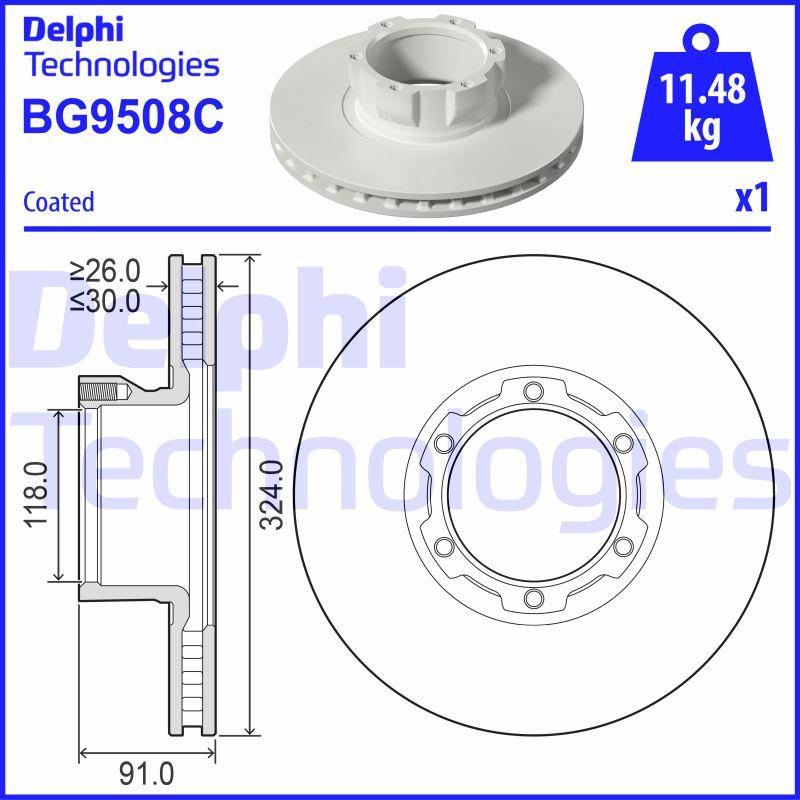 Delphi BG9508C - Əyləc Diski furqanavto.az