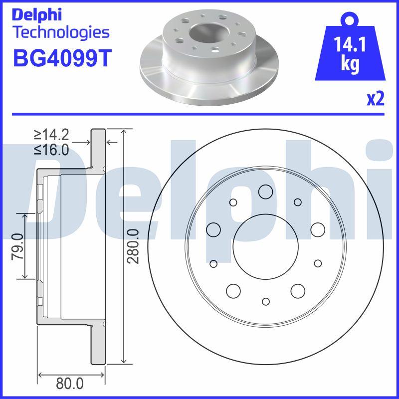 Delphi BG4099T - Əyləc Diski furqanavto.az