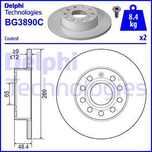 Delphi BG3890-C - Əyləc Diski furqanavto.az