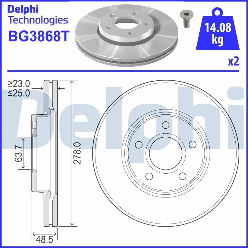 Delphi BG3868T - Əyləc Diski furqanavto.az