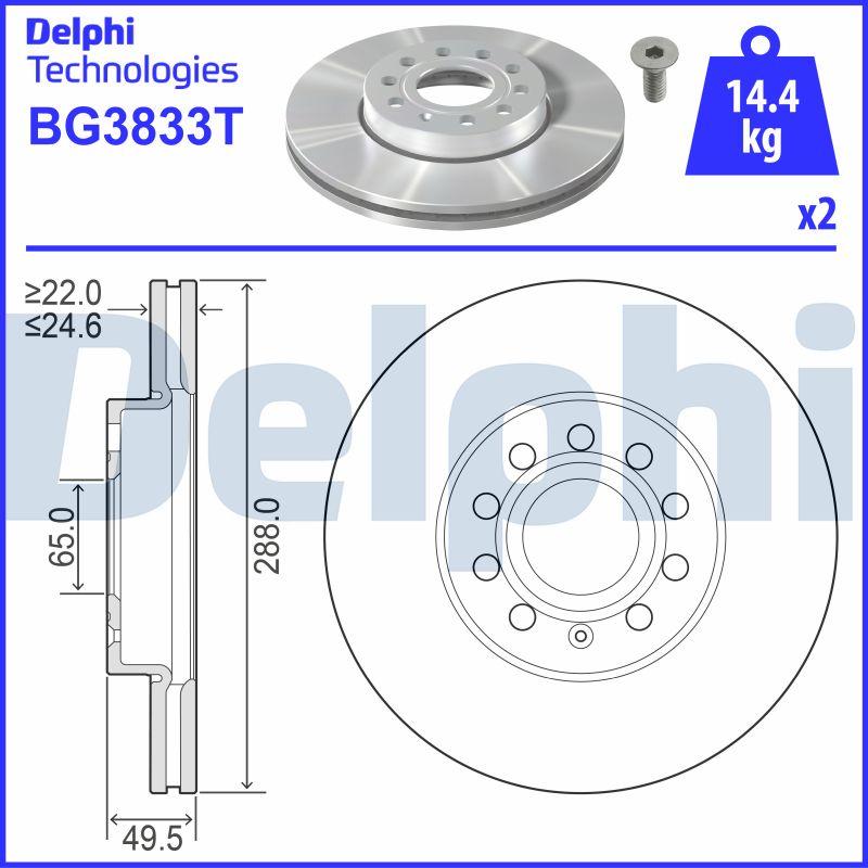 Delphi BG3833T - Əyləc Diski www.furqanavto.az