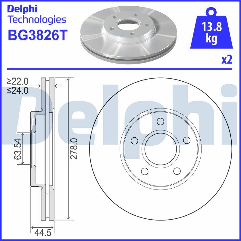 Delphi BG3826T - Əyləc Diski furqanavto.az