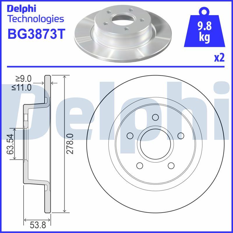 Delphi BG3873T - Əyləc Diski furqanavto.az