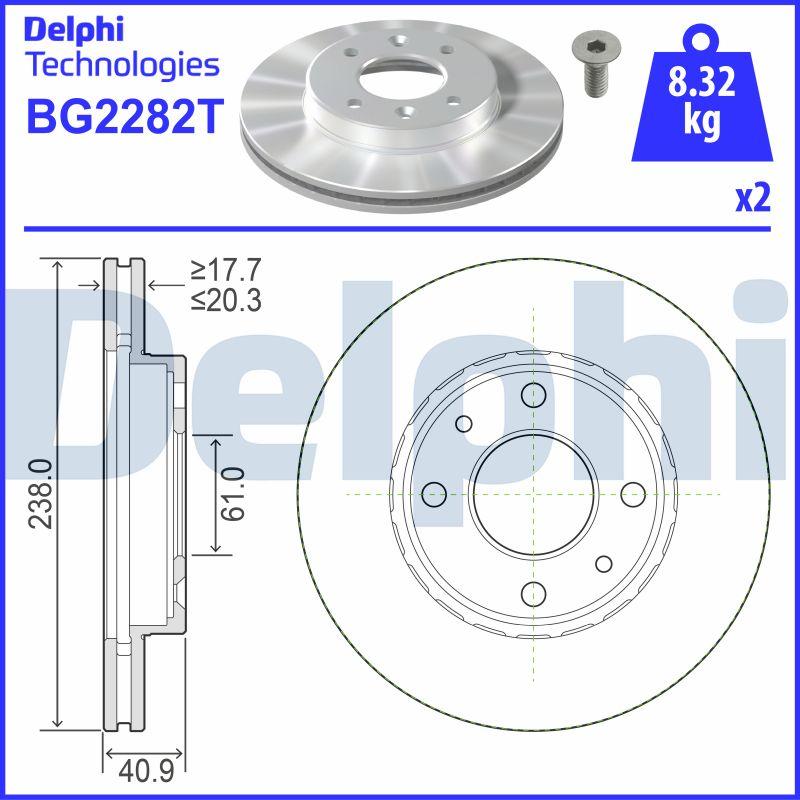 Delphi BG2282T - Əyləc Diski furqanavto.az