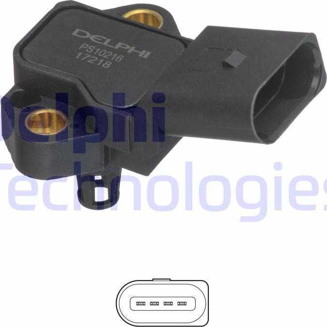 Delphi PS10216 - Sensor, suqəbuledici manifold təzyiqi www.furqanavto.az