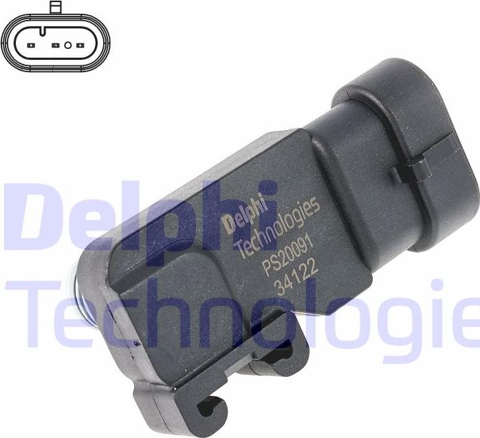 Delphi PS20091-12B1 - Sensor, suqəbuledici manifold təzyiqi furqanavto.az