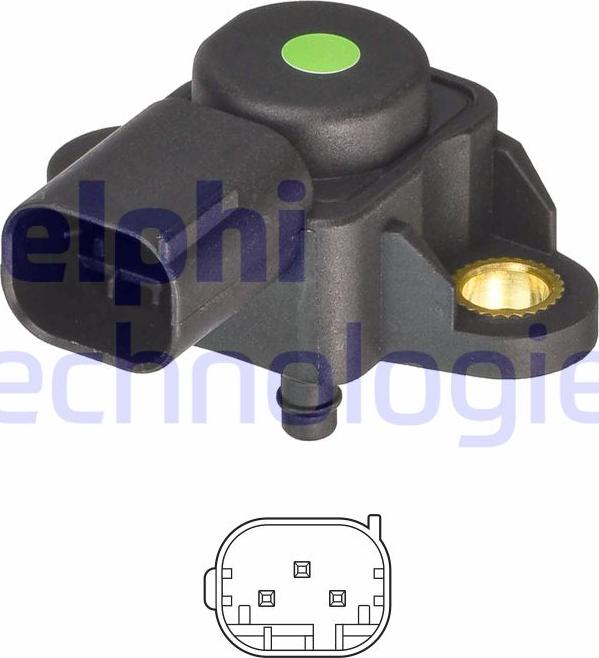 Delphi PS20068-12B1 - Sensor, suqəbuledici manifold təzyiqi www.furqanavto.az