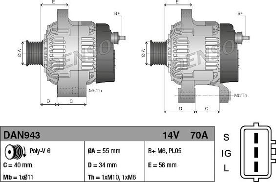 Denso DAN943 - Alternator furqanavto.az