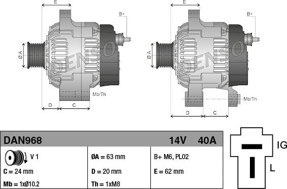 Denso DAN968 - Alternator furqanavto.az