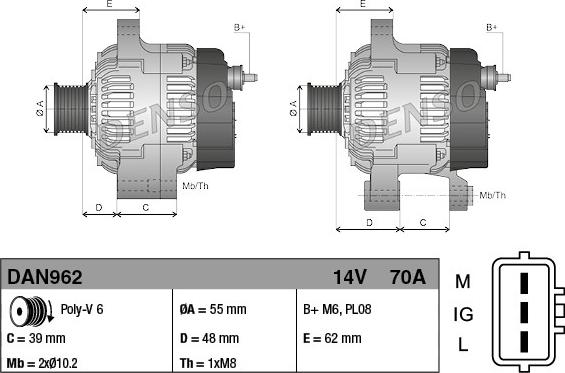 Denso DAN962 - Alternator furqanavto.az