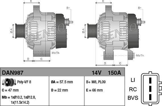 Denso DAN987 - Alternator furqanavto.az