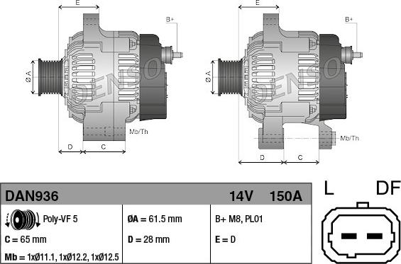 Denso DAN936 - Alternator furqanavto.az