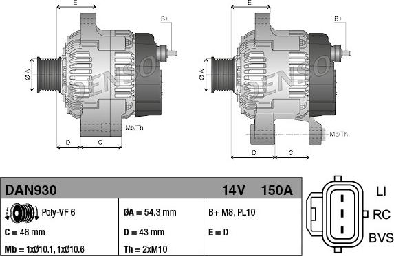 Denso DAN930 - Alternator furqanavto.az