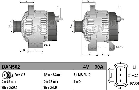 Denso DAN562 - Alternator furqanavto.az