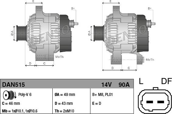 Denso DAN515 - Alternator furqanavto.az