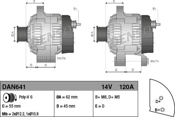 Denso DAN641 - Alternator furqanavto.az