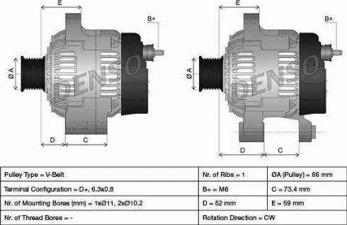 Denso DAN616 - Alternator furqanavto.az