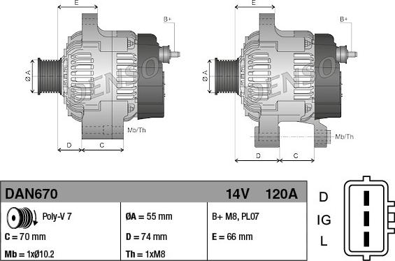 Denso DAN670 - Alternator furqanavto.az