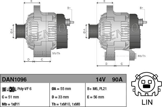 Denso DAN1096 - Alternator furqanavto.az