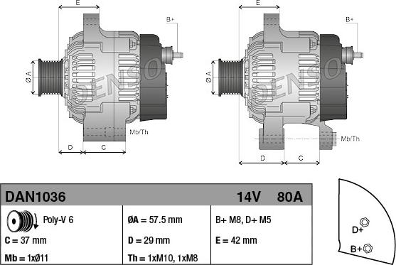 Denso DAN1036 - Alternator furqanavto.az