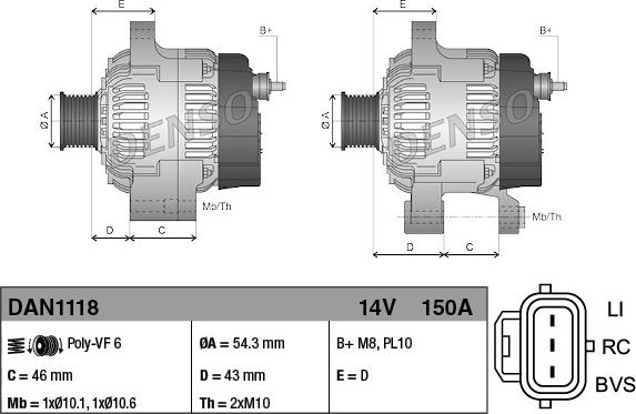 Denso DAN1118 - Alternator furqanavto.az