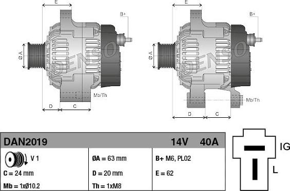 Denso DAN2019 - Alternator furqanavto.az