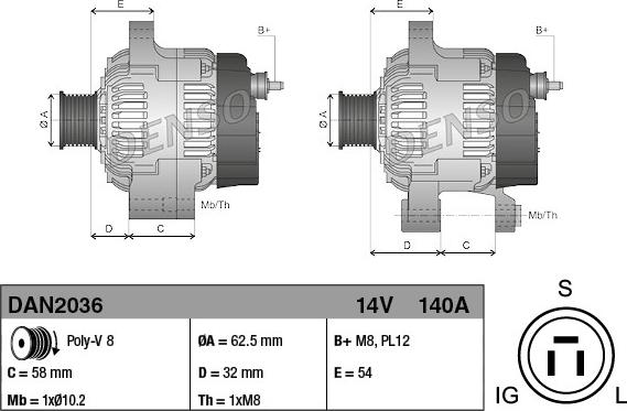 Denso DAN2036 - Alternator furqanavto.az