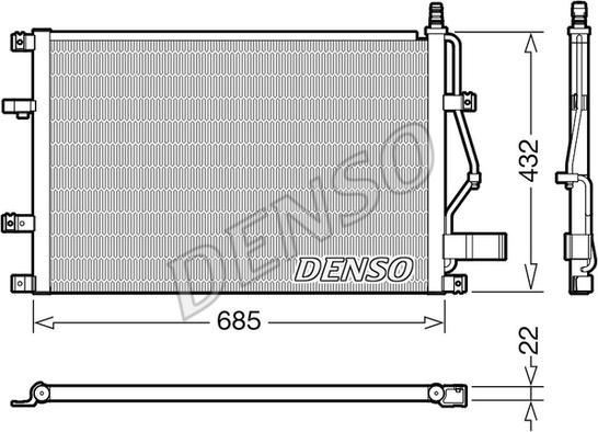 Denso DCN33013 - Kondenser, kondisioner furqanavto.az