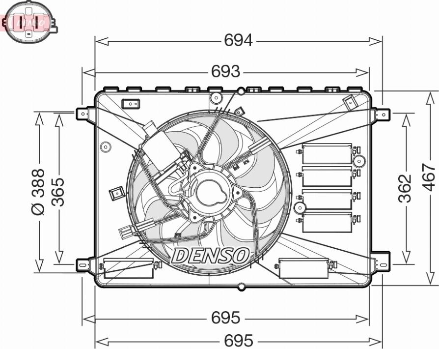 Denso DER10010 - Fen, radiator furqanavto.az