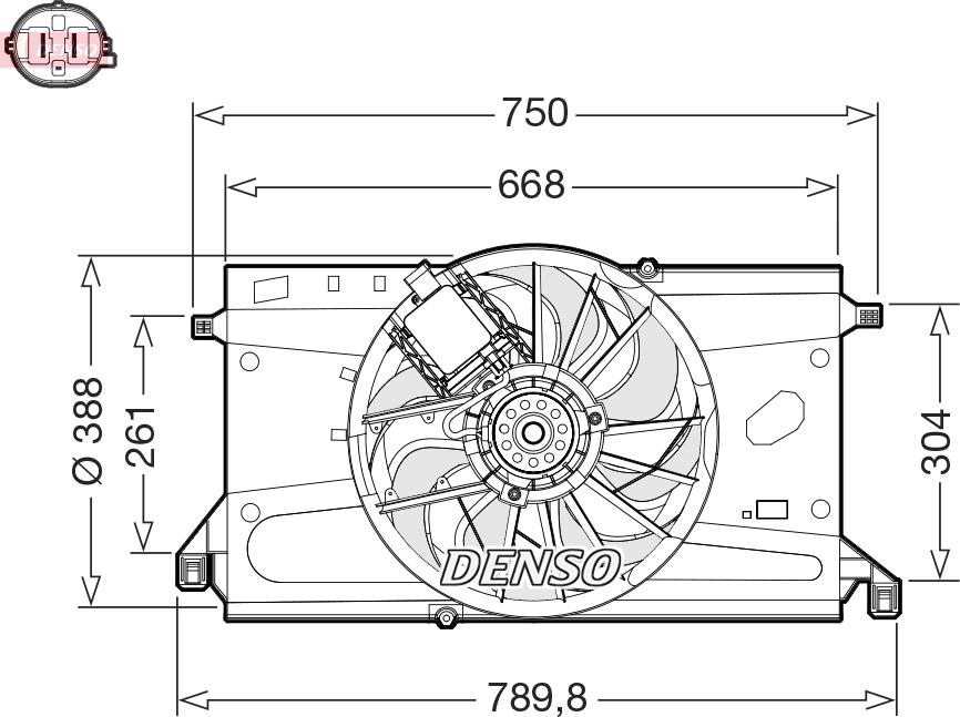 Denso DER10011 - Fen, radiator furqanavto.az