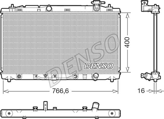 Denso DRM50146 - Radiator, mühərrikin soyudulması furqanavto.az