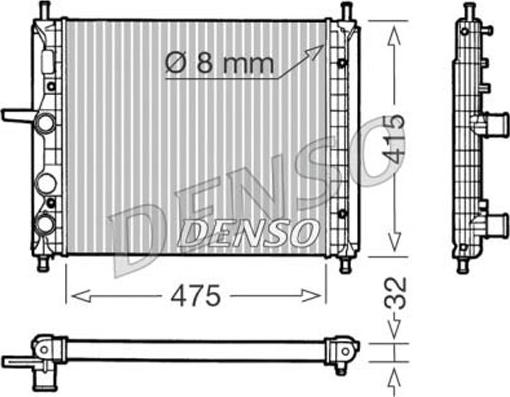 Denso DRM09030 - Radiator, mühərrikin soyudulması furqanavto.az