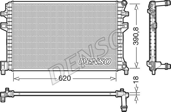 Denso DRM02018 - Radiator, mühərrikin soyudulması furqanavto.az