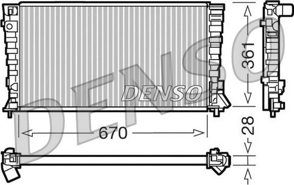 Denso DRM07020 - Radiator, mühərrikin soyudulması furqanavto.az
