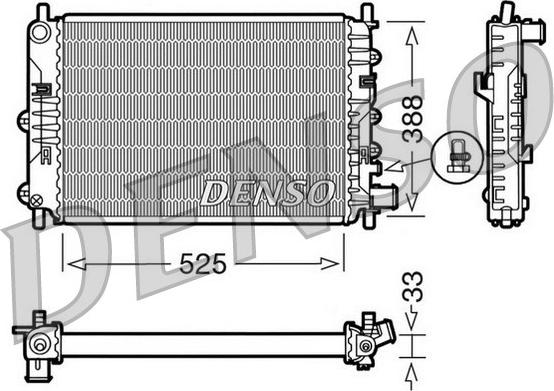 Denso DRM10025 - Radiator, mühərrikin soyudulması furqanavto.az