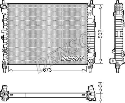 Denso DRM20125 - Radiator, mühərrikin soyudulması furqanavto.az