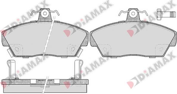 Diamax N09206 - Əyləc altlığı dəsti, əyləc diski furqanavto.az