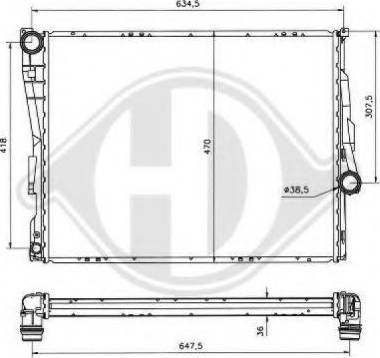 Diederichs 8121410 - Radiator, mühərrikin soyudulması furqanavto.az