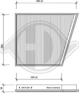 Diederichs DCI0119 - Filtr, daxili hava furqanavto.az