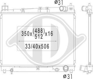 Diederichs DCM3213 - Radiator, mühərrikin soyudulması furqanavto.az