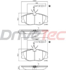 DriveTec DPAD909 - Əyləc altlığı dəsti, əyləc diski furqanavto.az