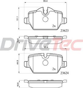 DriveTec DPAD1924 - Əyləc altlığı dəsti, əyləc diski furqanavto.az