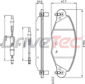 DriveTec DPAD1655 - Əyləc altlığı dəsti, əyləc diski furqanavto.az