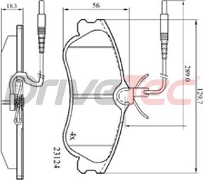 DriveTec DPAD1607 - Əyləc altlığı dəsti, əyləc diski furqanavto.az