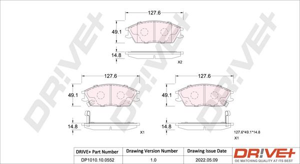 Dr!ve+ DP1010.10.0552 - Əyləc altlığı dəsti, əyləc diski furqanavto.az