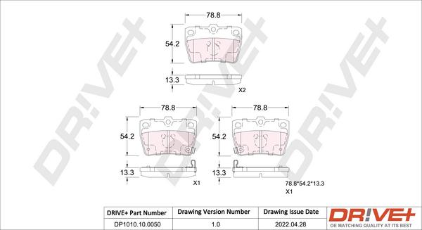 Dr!ve+ DP1010.10.0050 - Əyləc altlığı dəsti, əyləc diski furqanavto.az