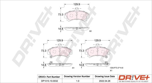 Dr!ve+ DP1010.10.0032 - Əyləc altlığı dəsti, əyləc diski furqanavto.az