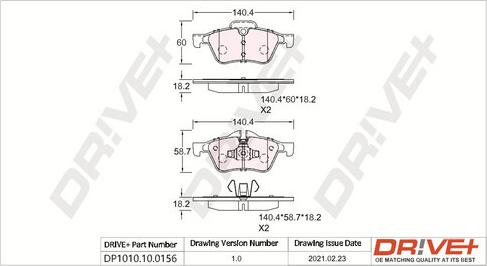 Dr!ve+ DP1010.10.0156 - Əyləc altlığı dəsti, əyləc diski furqanavto.az