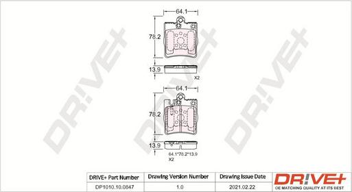 Dr!ve+ DP1010.10.0847 - Əyləc altlığı dəsti, əyləc diski furqanavto.az